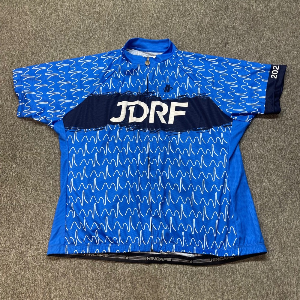 Hincapie JDRF Cycling Jersey Womens 3XL Blue Heartbeat Short Sleeve Full Zip New